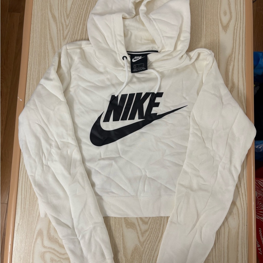 Nike Women's Off-White Cropped Hoodie